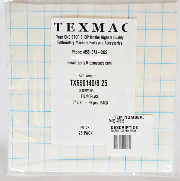 White Adhesive Filmoplast Backing 8 Square Sheets 25 Pack – TEXMACDirect