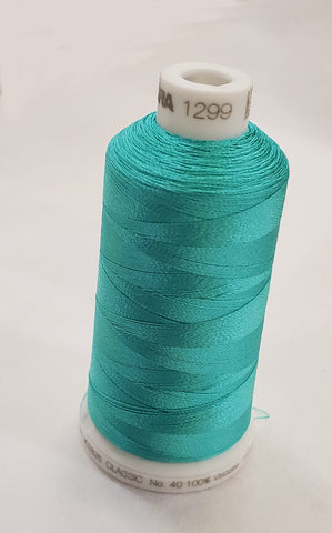 911-1299 Madeira Turquoise Green 1,100 Yard Spool #40 Weight