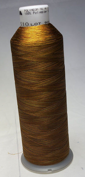 918-1510 5,500 yard cone of #40 weight Brown polyester machine embroidery  thread.
