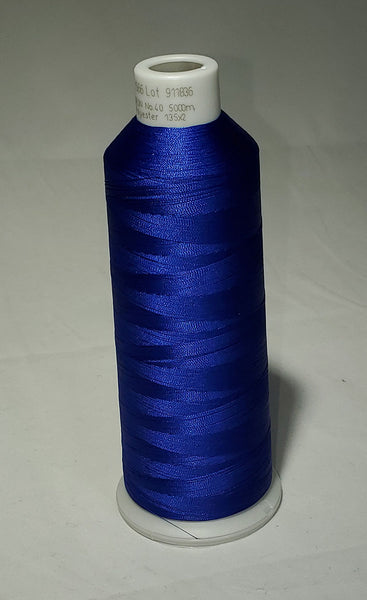 918-1500 5,500 yard cone of #40 weight Black Blue polyester machine  embroidery thread.