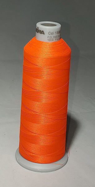 918-1837 5,500 yard cone of #40 weight Fluorescent Red Orange polyester machine  embroidery thread.