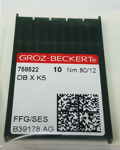 GROZ-BECKERT 80/12 LIGHT BALL POINT NEEDLE - 10 PACK - 10-DBXK5-80FFG