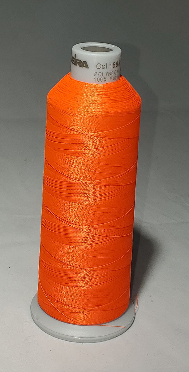 918-1597 5,500 yard cone of #40 weight Fluorescent Pink polyester