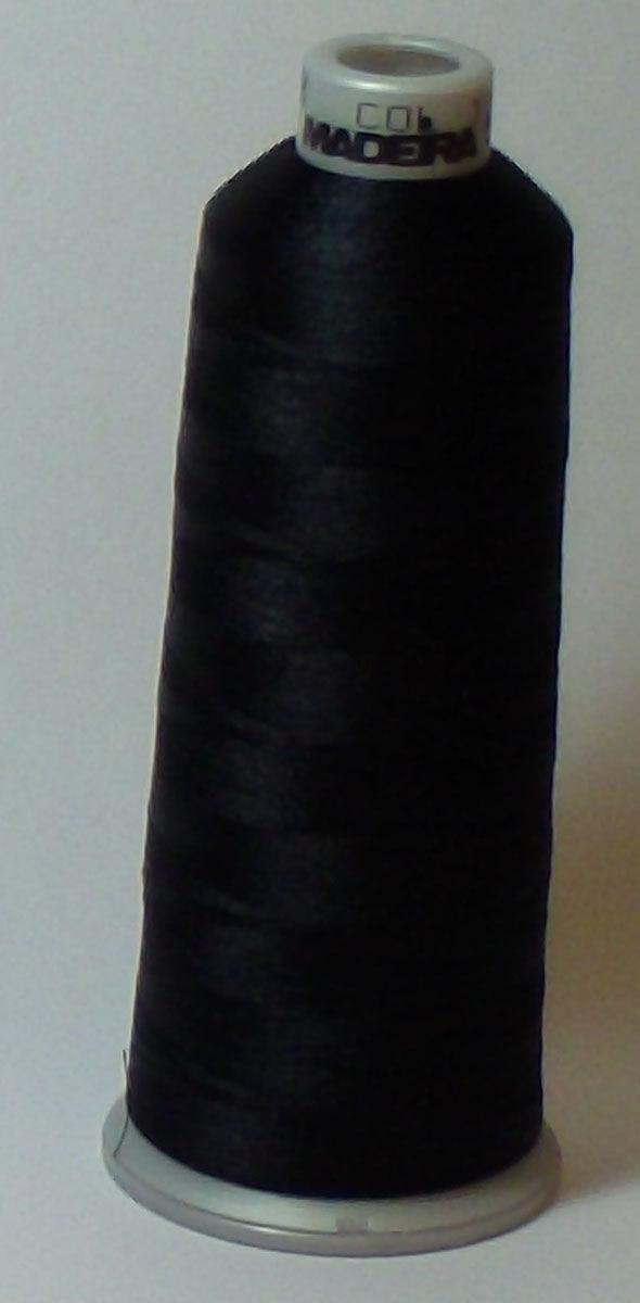 918-1500 5,500 yard cone of #40 weight Black Blue polyester machine  embroidery thread.