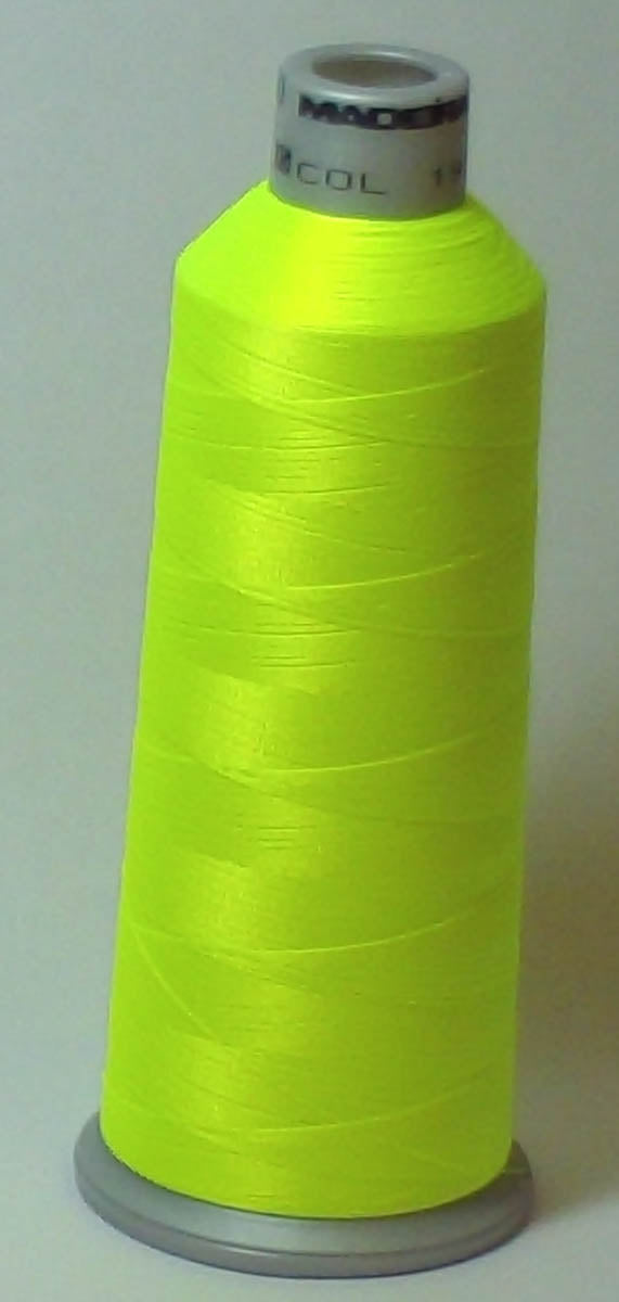 918-1837 5,500 yard cone of #40 weight Fluorescent Red Orange polyester machine  embroidery thread.