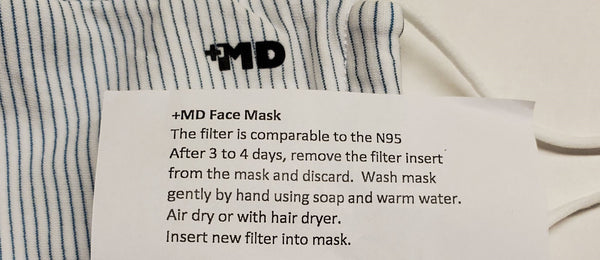 +MD Face Masks and 3 Filters - N95 Comparable and Reusable