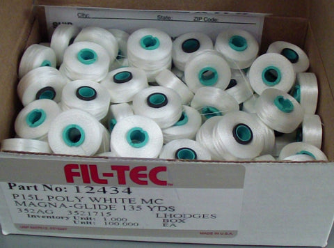 Fil-Tec Magna-Glide White Magnetic Bobbins - Box of 100