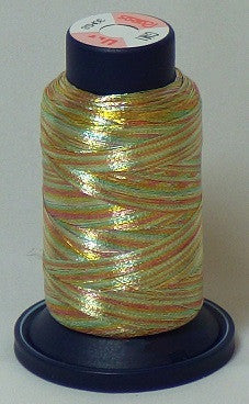 RAPOS-GM1 Variegated Multi-Color – Gold, Green and Rust Metallized Embroidery Thread Cone – 800 Meters