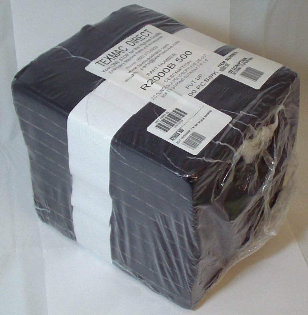R2000B 8-inch Squares of Black Polypropylene Cutaway Backing – 500 Pk ...